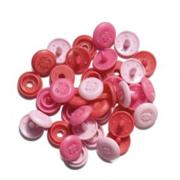 Butika.hu hobby webáruház - Prym Love, 36pár rózsaszín, kör alakú, gomb mintájú műanyag patent, 393600