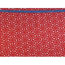 Butika.hu hobby webáruház - Piros alapon csillagos karácsonyi anyag, német patchwork pamutvászon, 140cm/0,5m