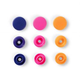 Butika.hu hobby webáruház - Prym Love, 30pár pink, narancs és lila színű, kör alakú, műanyag patent, 393006