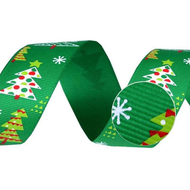 Butika.hu hobby webáruház - Ripsz dekor szalag, karácsonyfák, 25mm, 5m, 430507, zöld