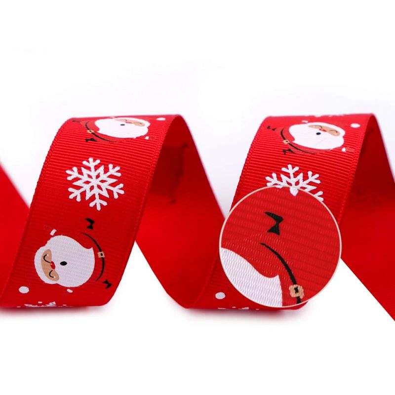 Butika.hu hobby webáruház - Karácsonyi dekor ripsz szalag, hópehely és Mikulás, 24mm, 1m, 430685, piros