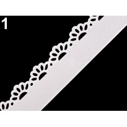 Butika.hu hobby webáruház - Csipkés szélű ripsz dekor szalag, 35mm, 1m, 420919-1, fehér