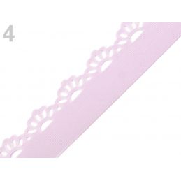 Csipkés szélű ripsz dekor szalag, 35mm, 1m, 420919-4, lila