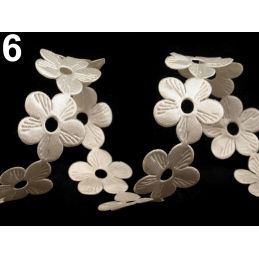 Butika.hu hobby webáruház - Szatén virágokból álló szalag, 22mm, 1m, 510469-6, krém