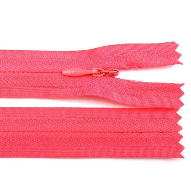 Butika.hu hobby webáruház - Műanyag fogú rögzített (nem bontható) rejtett spirálcipzár, 3mm, 40cm hosszú, 270359, pink