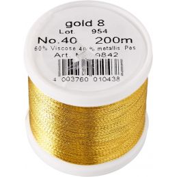 Metallic Madeira metál hímzőcérna - no40, 9842, 200m - Gold 8