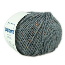 Lana Gatto Everest tweed kötőfonal, merinó és viszkóz, 14610, Grey/Gasperina