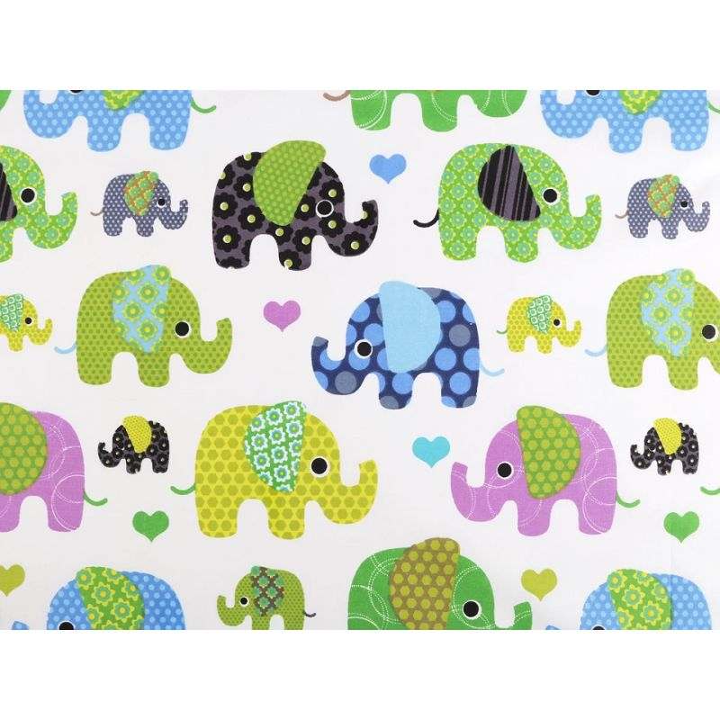Butika.hu hobby webáruház - Színes elefántos anyag patchwork pamutvászon, 160cm/0,5m - 106-2