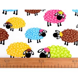 Butika.hu hobby webáruház - Tarka bárányos anyag patchwork pamutvászon, 160cm/0,5m - 380806-516-7