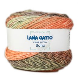 Lana Gatto Soho kötő és horgolófonal, gyapjú és akril, 100g, 30217, Corda mix