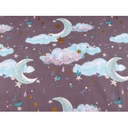 Butika.hu hobby webáruház - Hold-felhők-csillagok mintás anyag patchwork pamutvászon, 160cm/0,5m - 380796-18