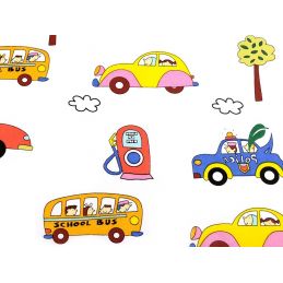 Butika.hu hobby webáruház - Kids and cars mintás anyag patchwork pamutvászon, 160cm/0,5m - 380898
