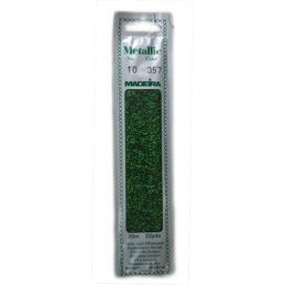 Butika.hu hobby webáruház - Madeira Metallic Perle fémszálas hímzőfonal - No.10, 20m, 9810, 357 zöld