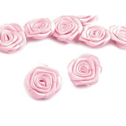 Felvarrható, szatén rózsa, 390571-10, rózsaszín