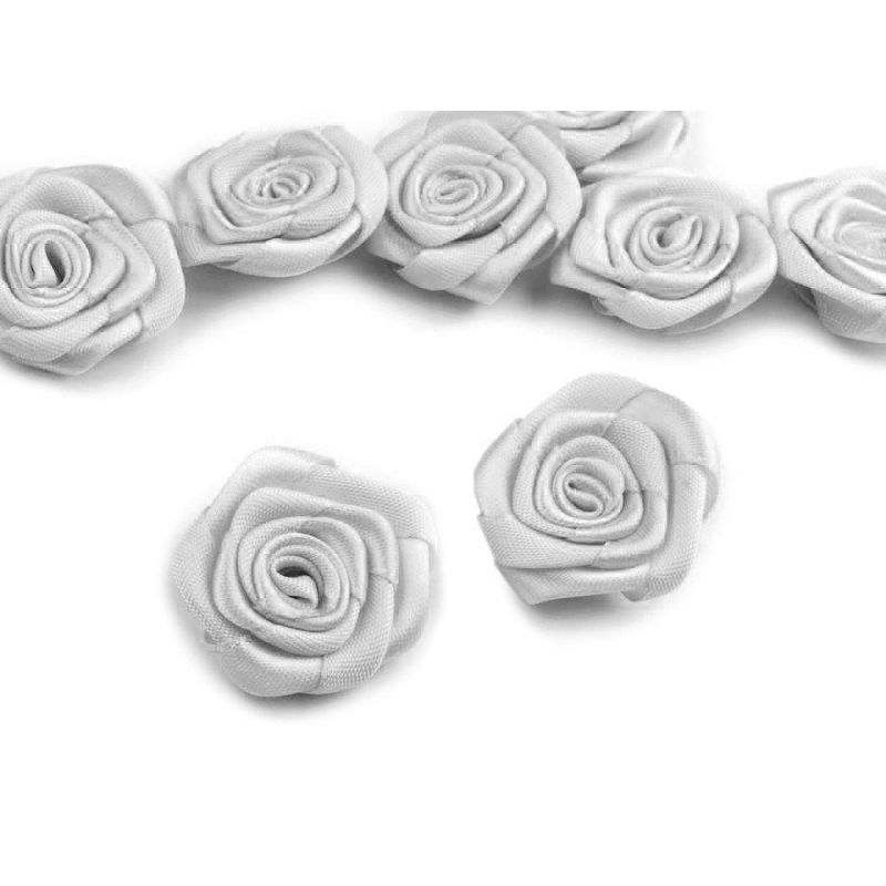 Butika.hu hobby webáruház - Felvarrható, szatén rózsa, 390571-15, szürke