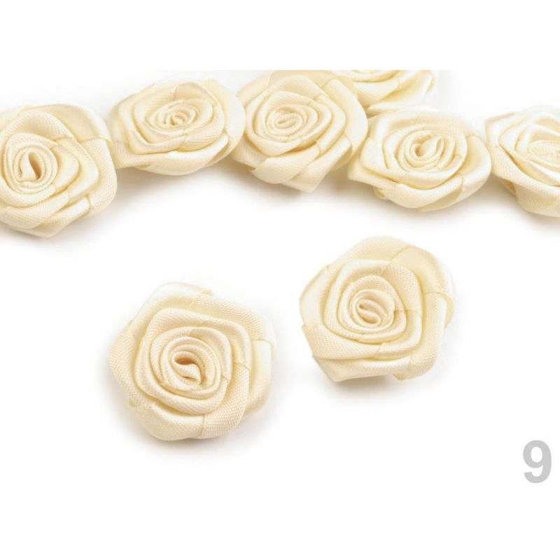 Butika.hu hobby webáruház - Felvarrható, szatén rózsa, 390571-9, krém