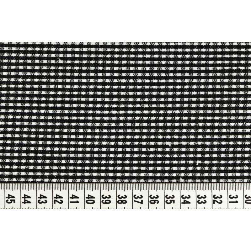 Butika.hu hobby webáruház - Mini kockás mintás fekete-fehér anyag patchwork pamutvászon, 140cm/0,5m