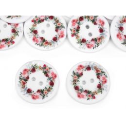Butika.hu hobby webáruház - Műanyag dekor gomb, virágkoszorúval, 30mm, 2db, 120563-2