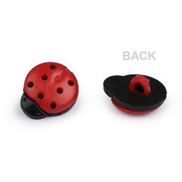 Butika.hu hobby webáruház - Műanyag dekor füles gomb, katicabogár, 15mm, 10db, 120665, piros