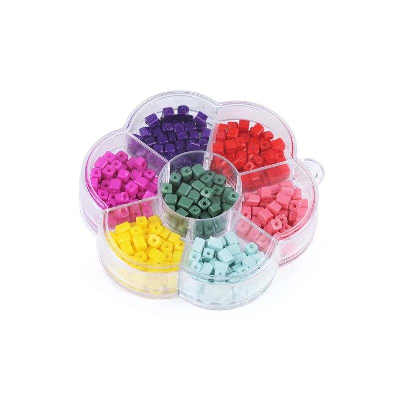 Butika.hu hobby webáruház - Színes műanyag gyöngyök készletben, 340502, mix1, négyszögletes gyöngyök