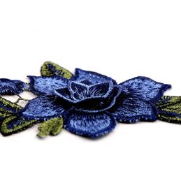 Butika.hu hobby webáruház - Felvasalható folt, gépi hímzéssel, 3D rózsa, 95x130mm, 400005, rózsaszín