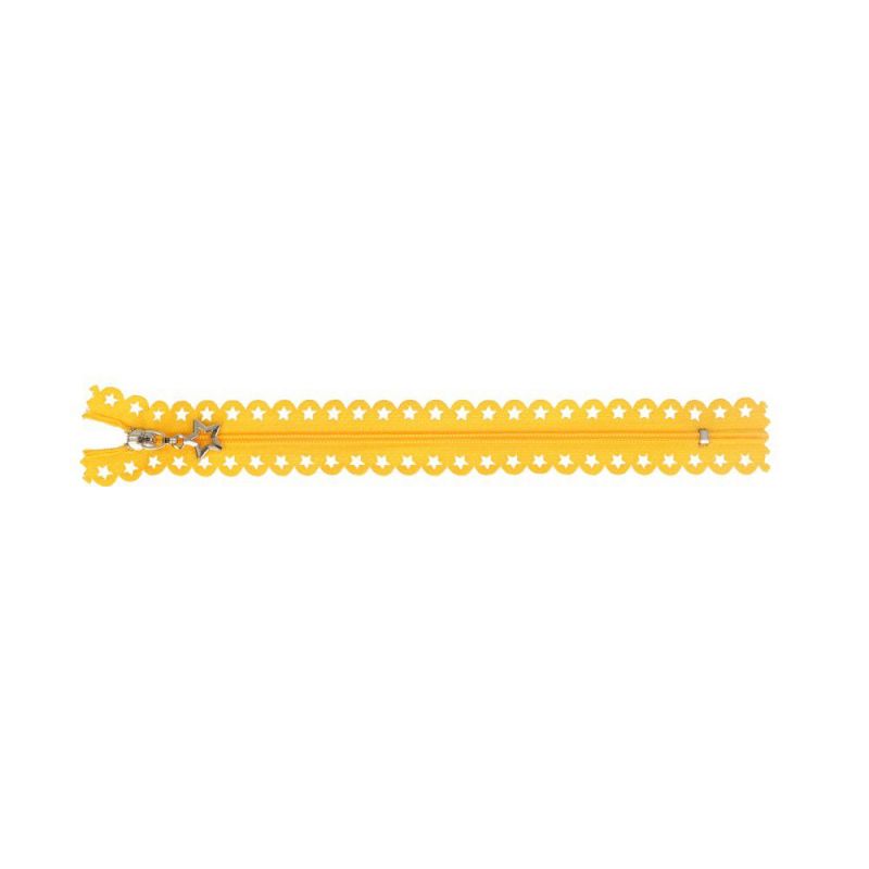Butika.hu hobby webáruház - Csipkés cipzár, 3mm fogszélesség, 20cm, sárga, 96031-10-645