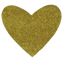Butika.hu hobby webáruház - Felvasalható folt, glitteres, szív, 90x80mm, 36248-72, arany