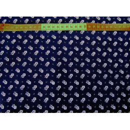 Butika.hu hobby webáruház - Virágos kékfestő jellegű anyag patchwork pamutvászon, 140cm/0,5m
