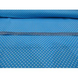 Holland patchwork pamutvászon, 140cm/0,5m - 2mm fehér pöttyök kék alapon