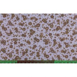 Fehér alapon barna minivirágos anyag patchwork pamutvászon, 140cm/0,5m