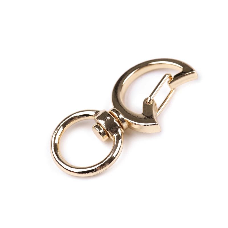 Butika.hu hobby webáruház - Félkör alakú karabíner forgó gyűrűvel, fém, Ø18/12mm, 2db, 890250, arany