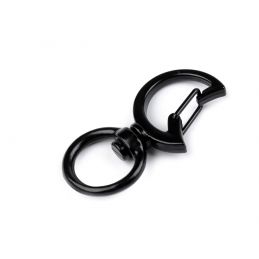 Butika.hu hobby webáruház - Félkör alakú karabíner forgó gyűrűvel, fém, Ø18/12mm, 2db, 890250, fekete