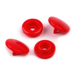Műanyag patent gomb női blúzokra, gyerekruhákra, 10-12mm, 50 szett, 080647, piros