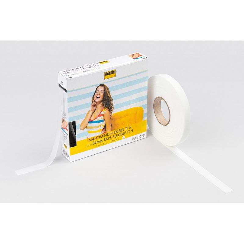 Butika.hu hobby webáruház - Vlieseline seam tape flaxible, bevasalható vetex szalag, rugalmas ruhanemük szegésére, 15mm x 5m