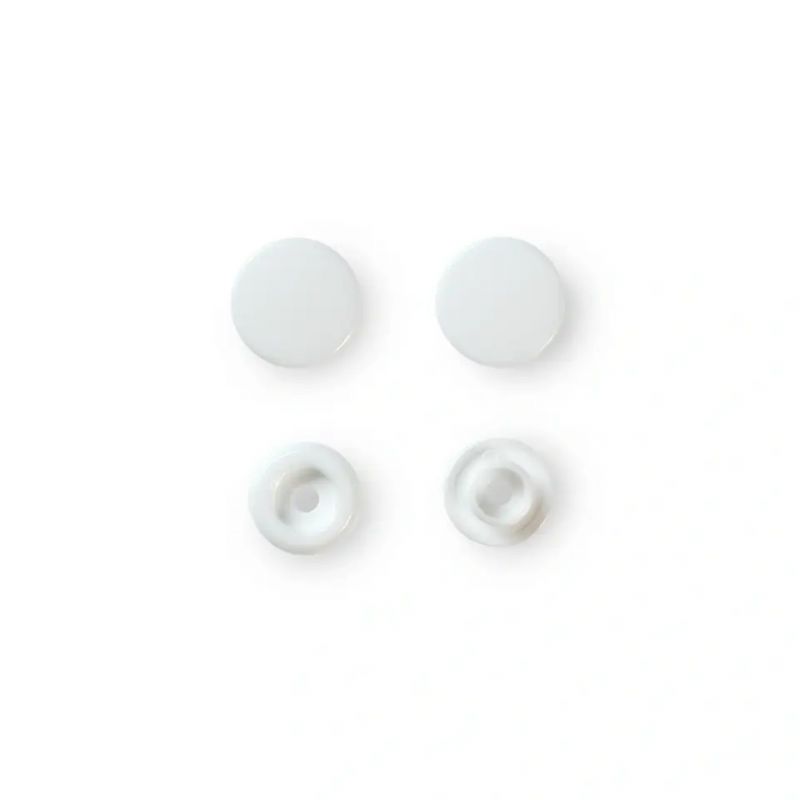Butika.hu hobby webáruház - Prym, 30pár fehér, kör alakú, műanyag patent, 393103