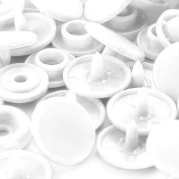 Butika.hu hobby webáruház - Prym, 30pár fehér, kör alakú, műanyag patent, 393103