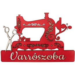 Butika.hu hobby webáruház - Varrószoba ajtódísz, lézervágott, kézműves termék, felragasztható, 30x20cm