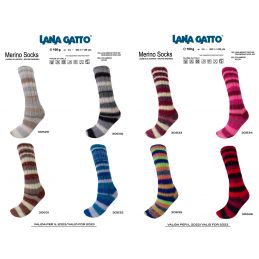 Butika.hu hobby webáruház - Lana Gatto Merino Socks önmintázó zoknifonal, 100g, 30636 rosso mix