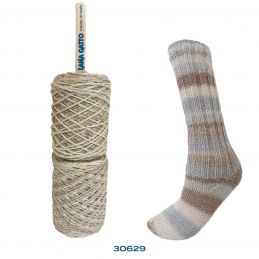 Butika.hu hobby webáruház - Lana Gatto Merino Socks önmintázó zoknifonal, 100g, 30629 beige mix