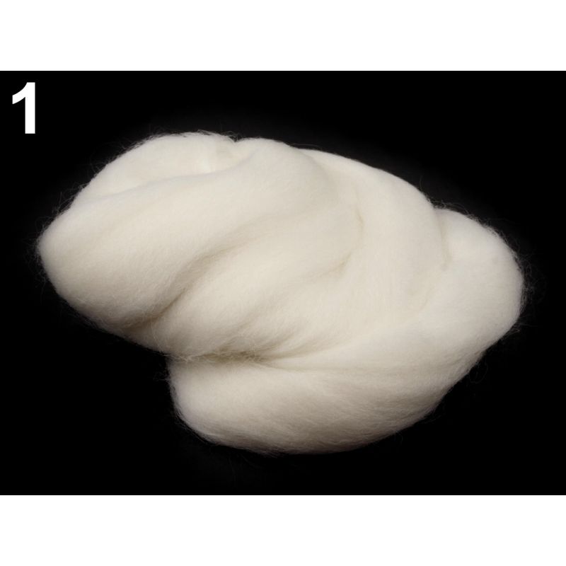 Butika.hu hobby webáruház - Fésült újzélandi merinó gyapjú nemezeléshez, 20g - fehér, 1